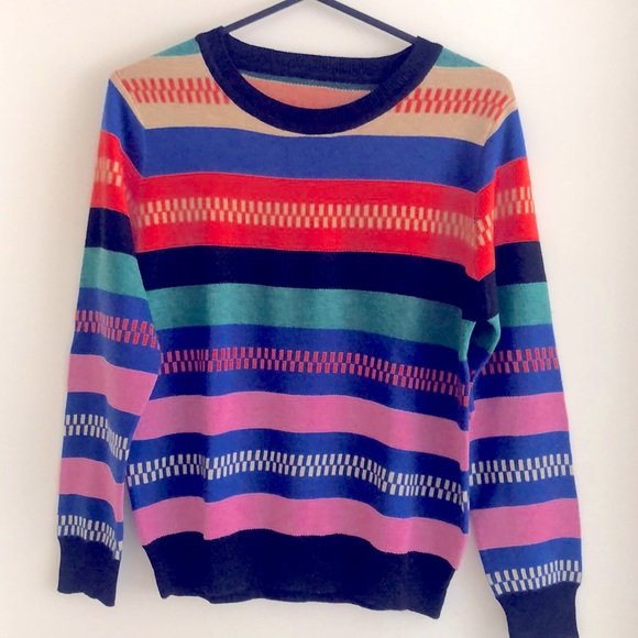 Sweaters - Knit Striped Rainbow Sweater
